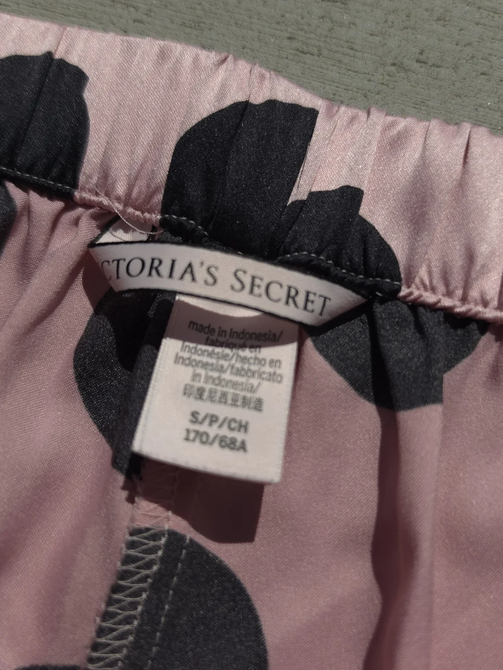 Victoria's Secret Pink Pajama Bottoms with Black Polka Dots